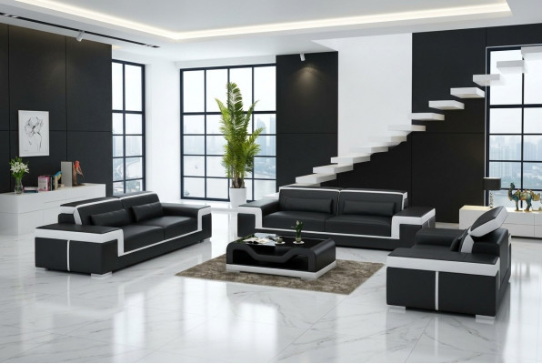 Sofaset 3+2 zits lederen bank bank fauteuil set Sofaset G8020D