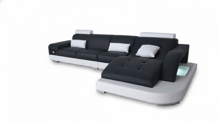 Eck bank gestoffeerde tafel banken banken woonlandschap + USB luxe set hoek