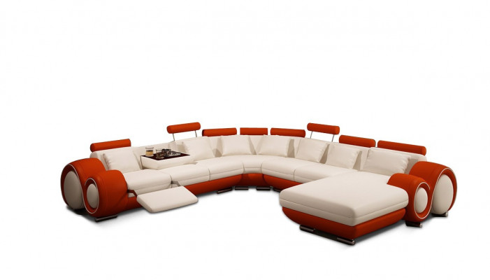 Leren bank Bank Woonlandschap Hoekbank Hoekbank Ontwerp Modern Bankstel met USB