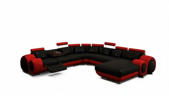 Leren bank Bank Woonlandschap Hoekbank Hoekbank Ontwerp Modern Bankstel met USB