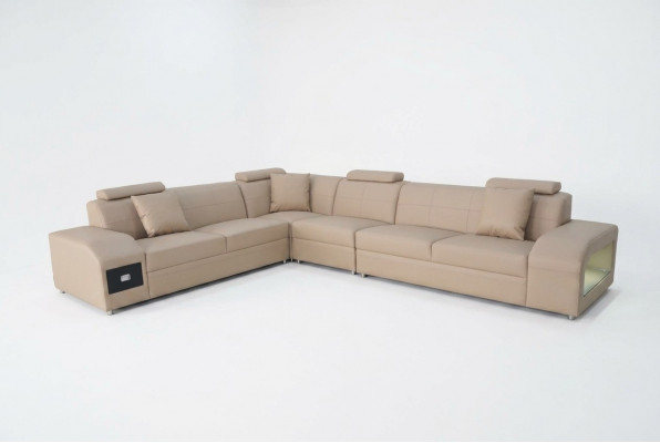 Hoekbankset Design Modern Sofa + USB-ledersofa Bankstelbank