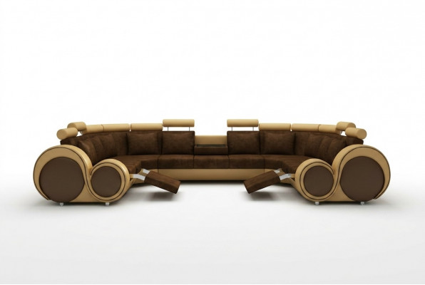 Stof Textiel Bank Textielbank met USB Hoekbank Bank Woonlandschap XXL Relax Nieuw