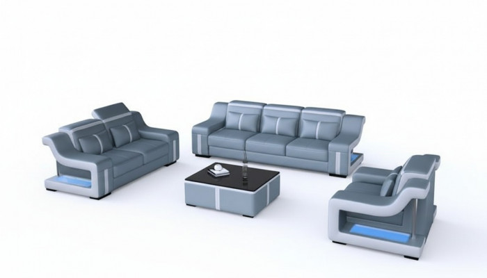Ontwerp bankstel met USB-set Woonkamerset 3+2+1 + salontafel Modern