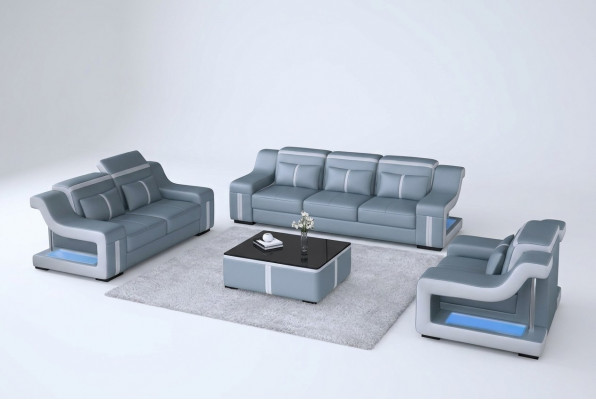 Woonkamer bekledingsset leren bank bank bank zitkussen meubels 3+2+1
