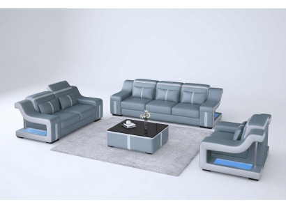 Woonkamer bekledingsset leren bank bank bank zitkussen meubels 3+2+1