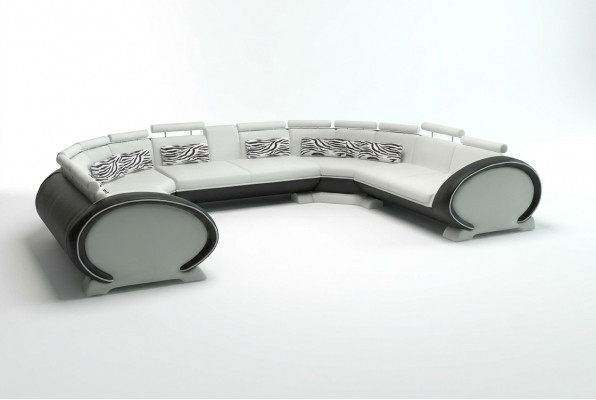 Bankstel Woonlandschap Moderne bank Hoekbank Leren bank Bekleding USB