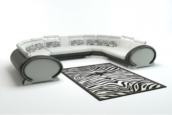 U-vormige bank zitkussens hoek lederen hoekbank moderne designbanken + USB