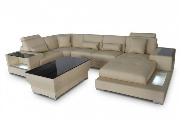 Hoekbank Ontwerp Hoekbank Hoekbank Bank Bank Woonlandschap Bekleding Tafel USB