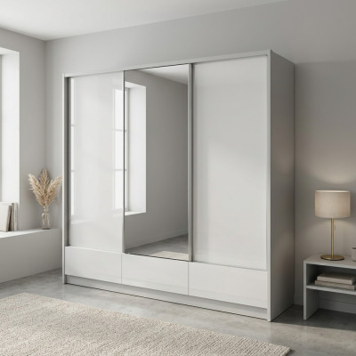 Grote zweefdeurkledingkast voor grote slaapkamers van 250 cm.
