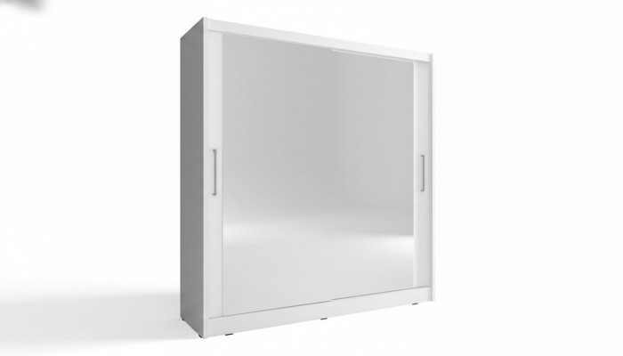 Slaapkamer spiegel zwevende deuren kast 200cm kledingkasten schuifdeuren.