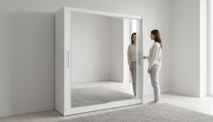 Spiegelkast Slaapkamer Zwevend 200cm Kledingkasten Schuifdeuren Deuren