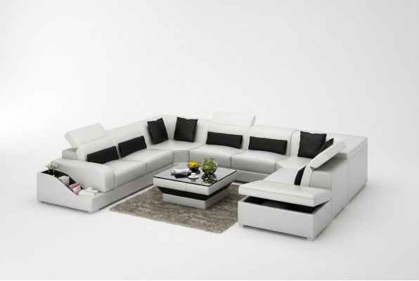 Woonlandschap Moderne Hoekbank Bank Bekleed Hoekbank Bank Hoek Set + USB