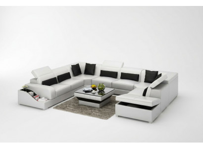Woonlandschap Moderne Hoekbank Bank Bekleed Hoekbank Bank Hoek Set + USB
