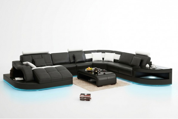 Leren bank Bank Woonlandschap Hoekbank Hoekmeubel Ontwerp Modern Nieuw Bank + USB