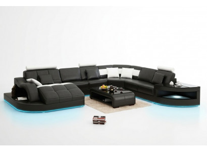 Leren bank Bank Woonlandschap Hoekbank Hoekmeubel Ontwerp Modern Nieuw Bank + USB
