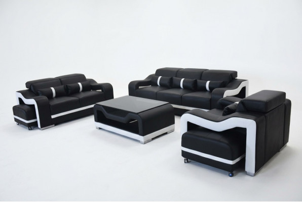 Bank Leer + USB, Bankstel Stoffering Set 3+2+1 Stoel Compleet Set Stoffering + Tafel