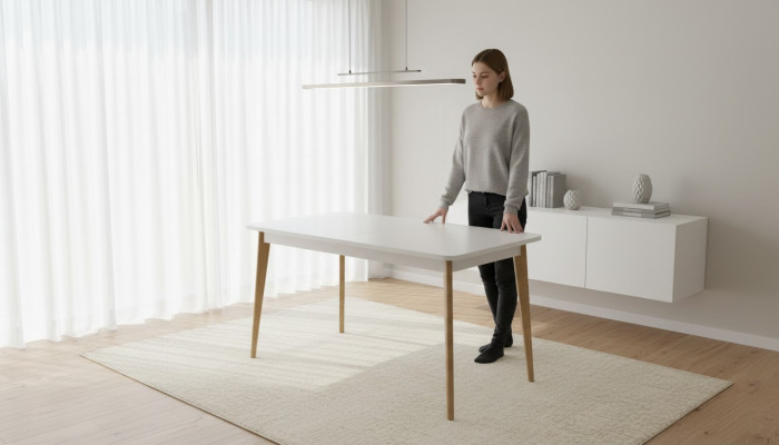 Moderne houten eettafel Tafel Houten tafels 140/180cm Eetkamer Uittrekbaar