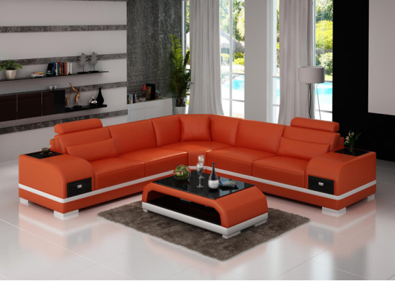 Leren bankbank woongebied hoekbank hoeksuite modern designbankstel G8013B