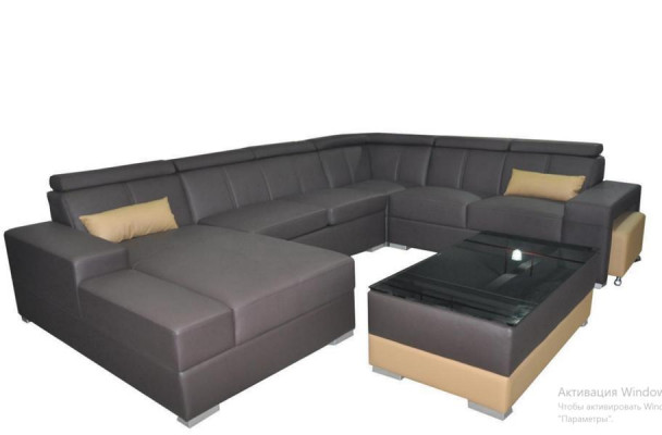 Moderne bankstel bankstel bankhoek lederen bank bekleding woonlandschap USB
