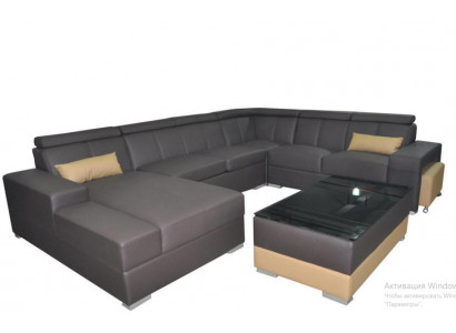 Moderne bankstel bankstel bankhoek lederen bank bekleding woonlandschap USB
