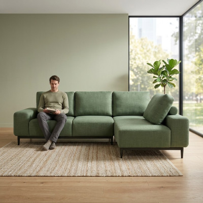 Hoekbank L-vorm slaapbank hoekbank leren bank met bedlade bank woonlandschap