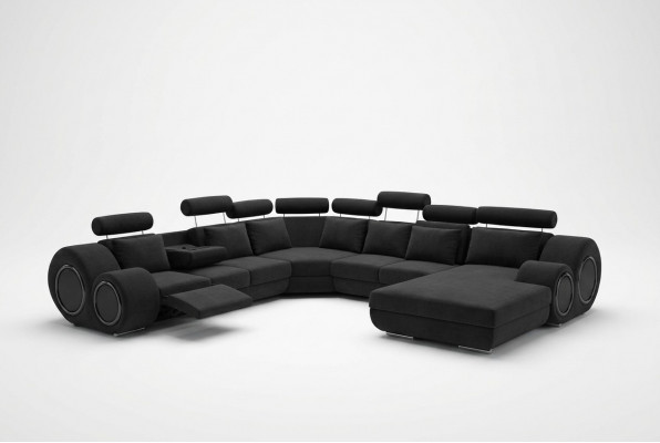 Bankstel met USB-designer woonlandschap U-vorm bank hoekbank gestoffeerde set nieuw