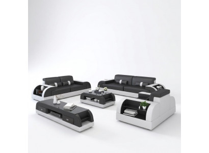 Bankstel Salonset 3+3 Zits Sets Lederen Bankstellen Bekleding Driepersoons Nieuw