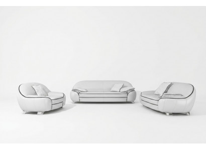 Leren bank bankstel woonlandschap 3+2+1 zits set moderne designbank met USB