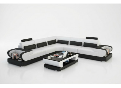 Leren bank bankstel woonlandschap hoek bankstel ontwerp moderne bank met USB-hoekbank