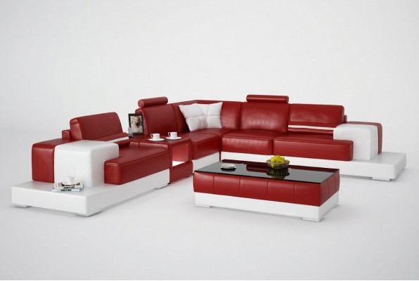 Leren bank Bank Woonlandschap Hoekbank Hoekbank met USB Nieuw Leerbank Bank Woongebied Hoekbank Hoekbank met USB Nieuw