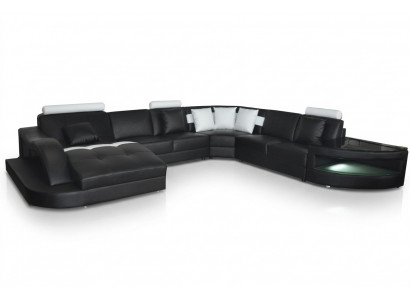 Leren bankstellen woonlandschap hoekbank ontwerp Moderne bank met USB L6015 tafel