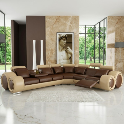 LEDER BANK HOEK BANK ONTWERP BANK LEDEREN BANK HOEK SOFA WOONLANDSCHAP ZWART WIT