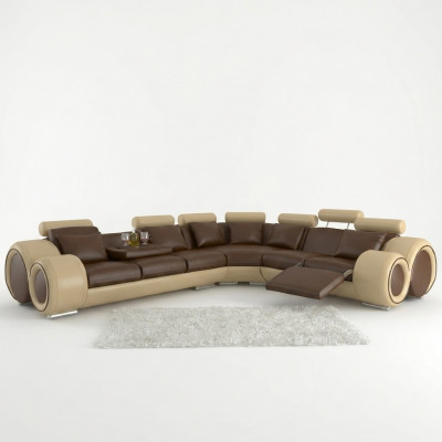 LEDER BANK HOEK BANK ONTWERP BANK LEDEREN BANK HOEK SOFA WOONLANDSCHAP ZWART WIT