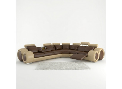 LEDER BANK HOEK BANK ONTWERP BANK LEDEREN BANK HOEK SOFA WOONLANDSCHAP ZWART WIT