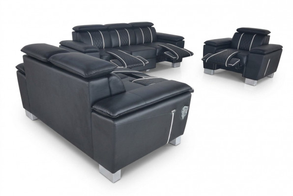 Sofaset leren bankstel bank ontwerp bank stoffering compleet set 3+2+1 met USB