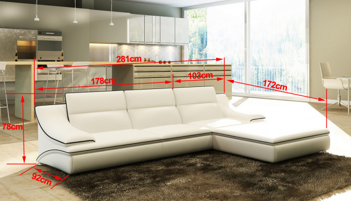 Leren bank met USB, hoekbank hoekbank zitgroep Design Modern Sofa A1160C