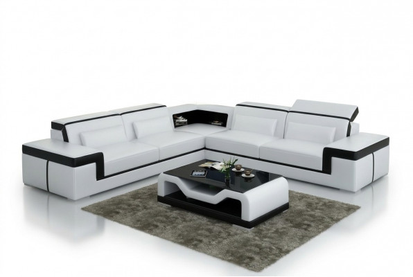 Leren bankstel met USB, hoekbank hoekbank set Modern design bank G8020B
