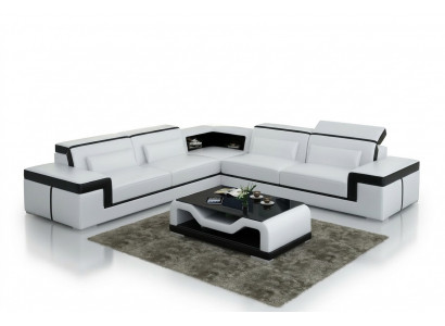 Leren bankstel met USB, hoekbank hoekbank set Modern design bank G8020B