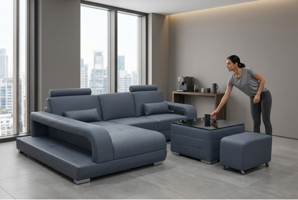 XXL bank hoekbank leer woonlandschap set ontwerp moderne bank L-vorm + USB  XXL bank hoekbank leder woonlandschap set ontwerp moderne bank L-vorm + USB