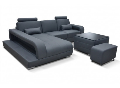 XXL bank hoekbank leer woonlandschap set ontwerp moderne bank L-vorm + USB  XXL bank hoekbank leder woonlandschap set ontwerp moderne bank L-vorm + USB