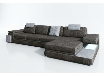 Design leren bank Bank met USB-bekleding woonlandschap hoekstel textiel Tachau