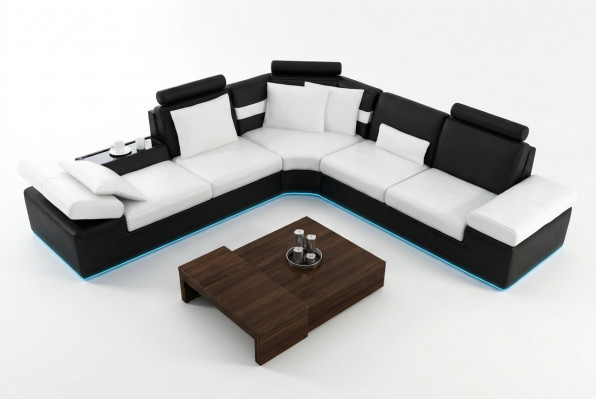 Woonkamer bank leren bankstel moderne multifunctionele bank USB