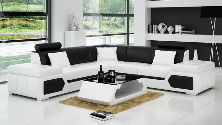 Leren bank L-vorm bank woonlandschap hoekbank set design modern bank + USB   Leren bank L-vorm bank woonlandschap hoekbank set design moderne bank + USB