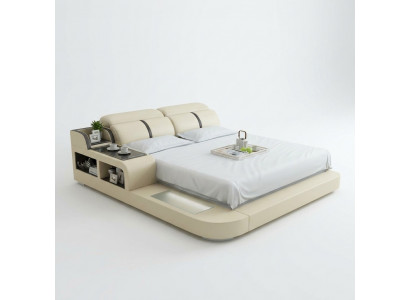 Waterbed hotel tweepersoonsbed bedden compleet leren bed water + USB gestoffeerd bed