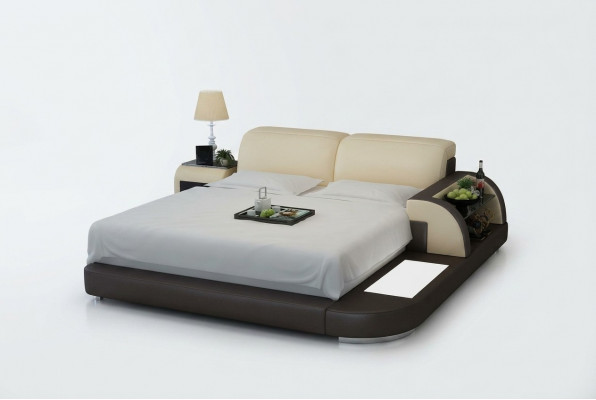 Tweepersoons waterbed hotelbedden compleet leren bed, bed gestoffeerd water + USB