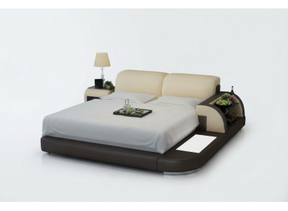Tweepersoons waterbed hotelbedden compleet leren bed, bed gestoffeerd water + USB