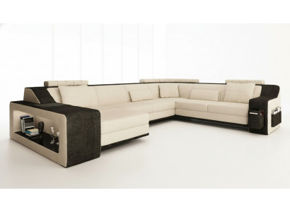 Moderne woonkamer stoffen hoekbank bank bank hoekset textielbanken +USB.