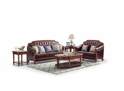 Luxe bankstel 3+2-zits leren bank bankstel set