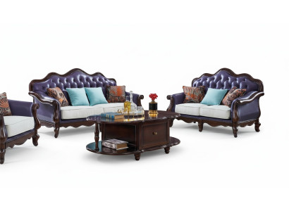 Leren bank Chesterfield lila bank Klassiek bankstel Bankstel Set