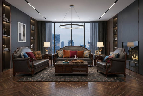 Luxe meubel bankstelsel bankbank bank 3 2 1 zits woonkamer hout 3-delig.